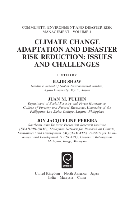 (PDF) Climate Change Adaptation and Disaster Risk Reduction: Issues and ...
