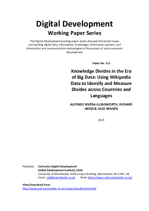 (PDF) Knowledge Divides in the Era of Big Data: Using Wikipedia Data to ...