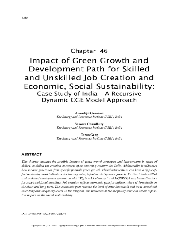 (PDF) Impact of Green Growth and Development Path for Skilled and ...