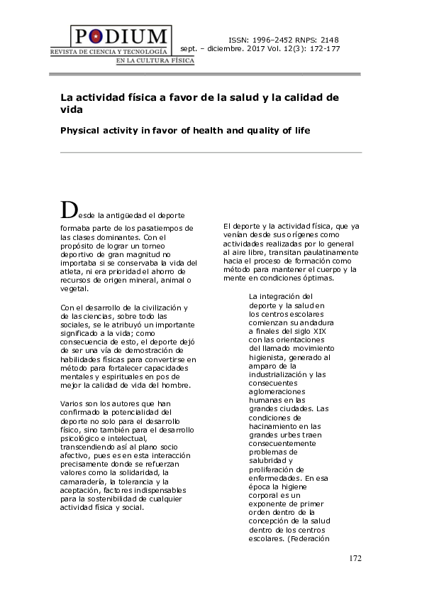 (PDF) Physical activity promotes health and quality of life