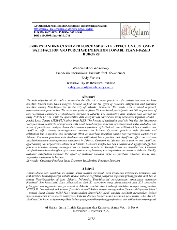 (PDF) Understanding Customer Purchase Style Effect On Customer ...