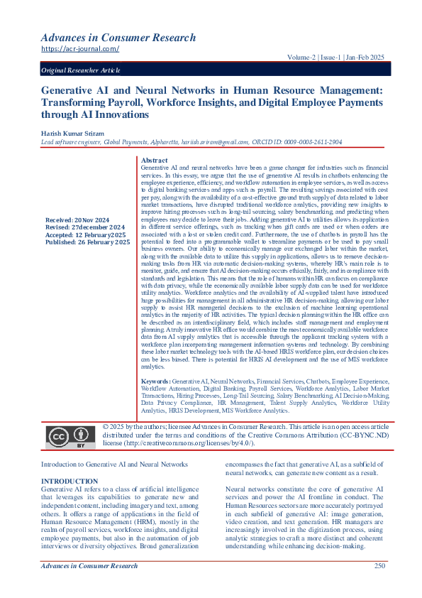 (PDF) Generative AI and Neural Networks in Human Resource Management ...