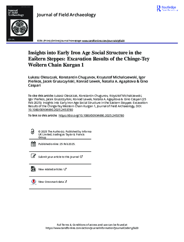 (PDF) Insights into Early Iron Age Social Structure in the Eastern ...