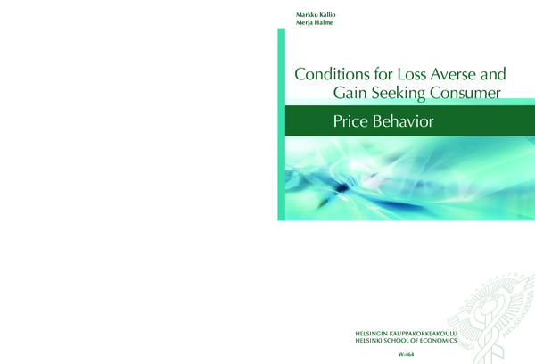 (PDF) Conditions for Loss Averse and Price Behavior Gain Seeking Consumer