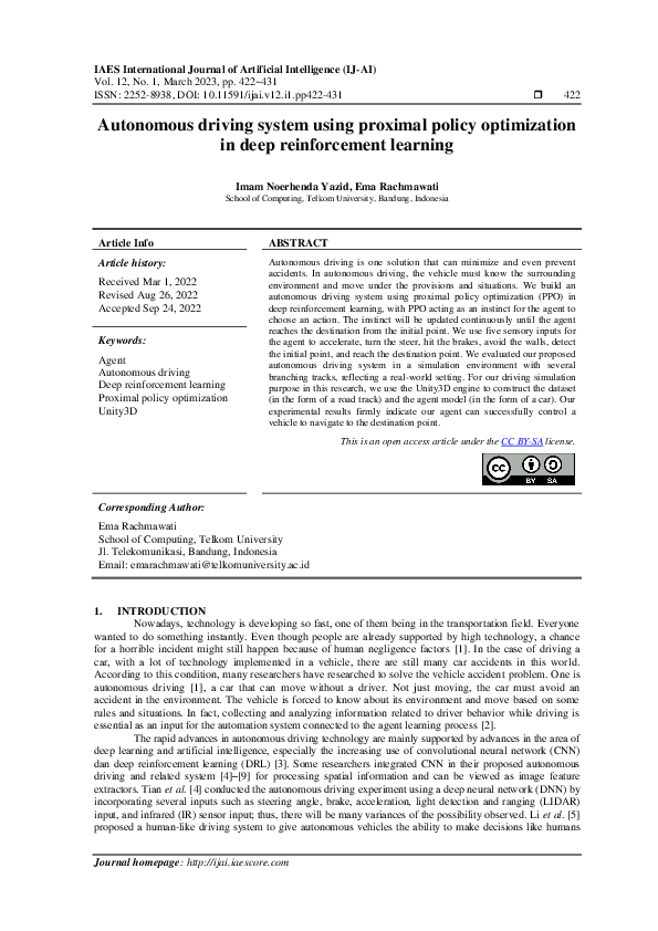 (PDF) Autonomous driving system using proximal policy optimization in ...