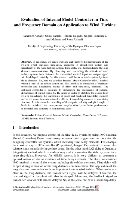 (PDF) Evaluation of Internal Model Controller in Time and Frequency ...