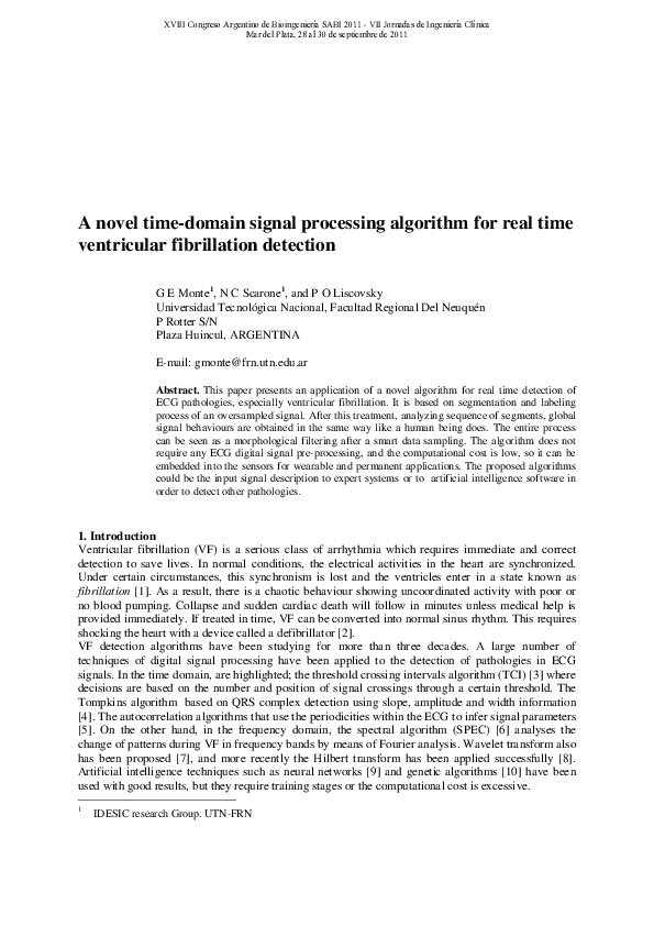 (PDF) A novel time-domain signal processing algorithm for real time ...