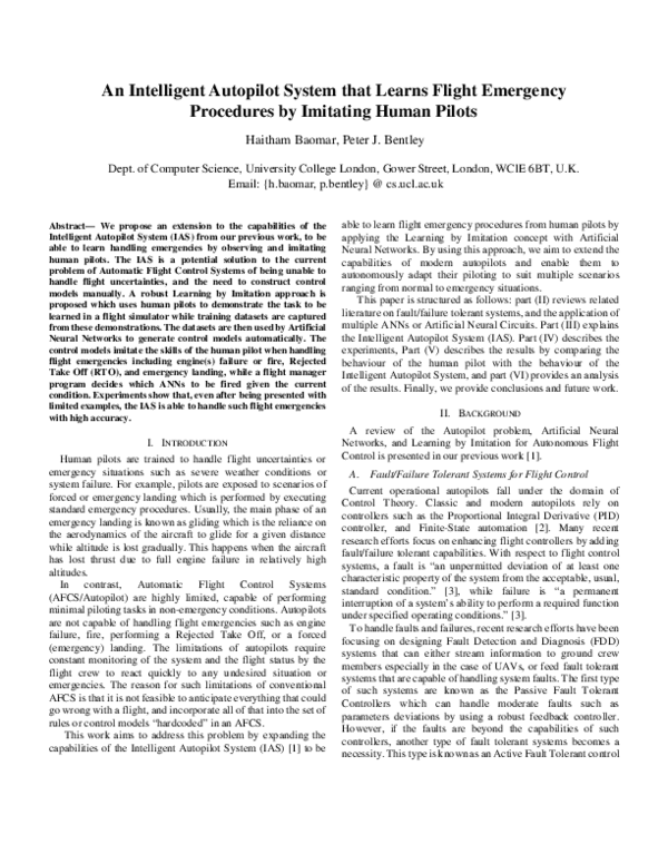 (PDF) An Intelligent Autopilot System that learns flight emergency ...