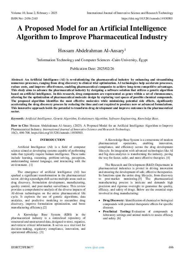 (PDF) A Proposed Model for an Artificial Intelligence Algorithm to ...