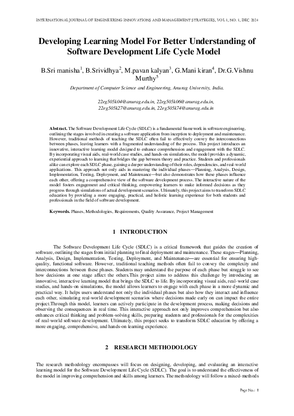 (PDF) Developing Learning Model For Better Understanding of Software ...