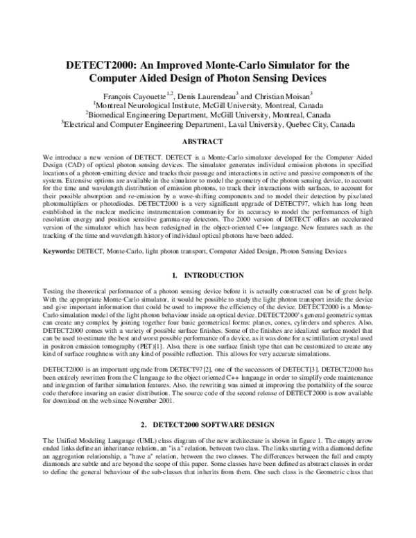 (PDF) DETECT2000: an improved Monte-Carlo simulator for the computer ...