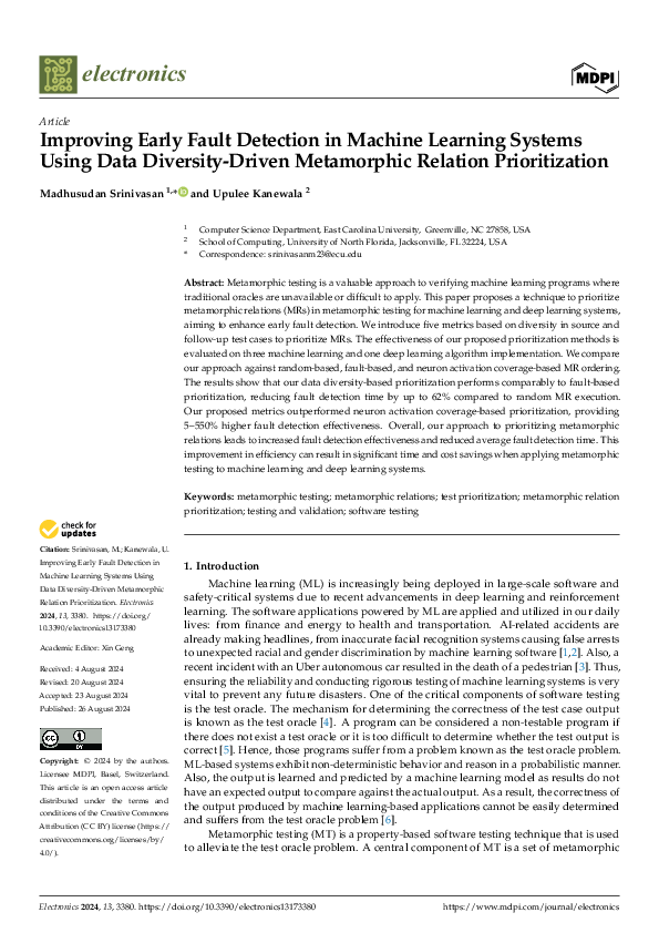 (PDF) Improving Early Fault Detection in Machine Learning Systems Using ...