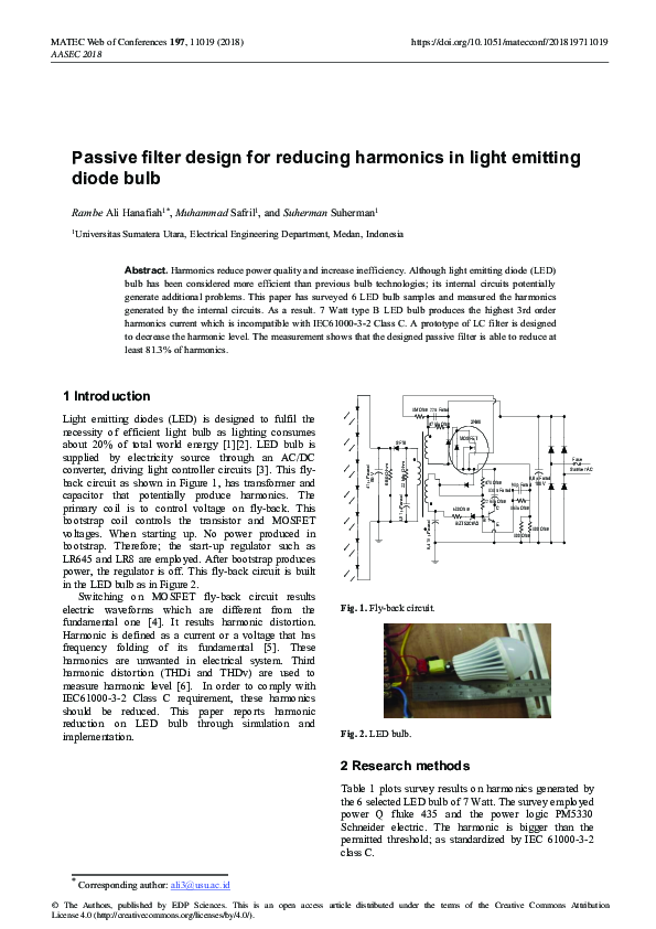 (PDF) Passive filter design for reducing harmonics in light emitting ...