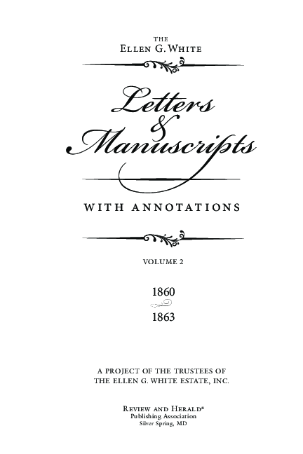 PDF) The Ellen G. White Letters & Manuscripts with Annotations