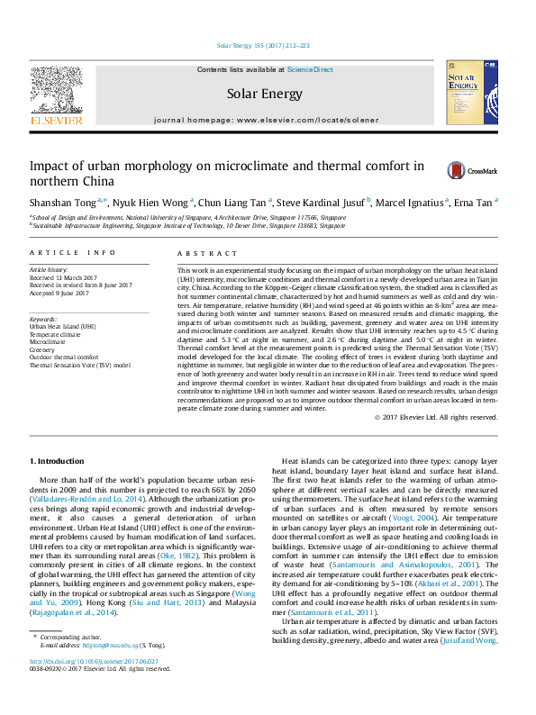 (PDF) Impact of urban morphology on microclimate and thermal comfort in ...