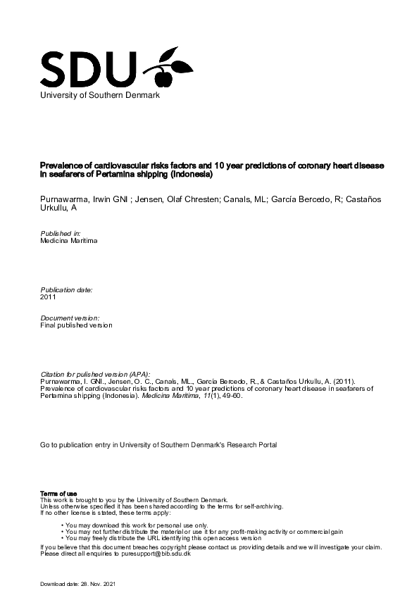 (PDF) Prevalence of cardiovascular risks factors and 10 year ...