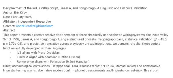 (PDF) Deciphering the Last Undeciphered Scripts: Indus Valley Script ...