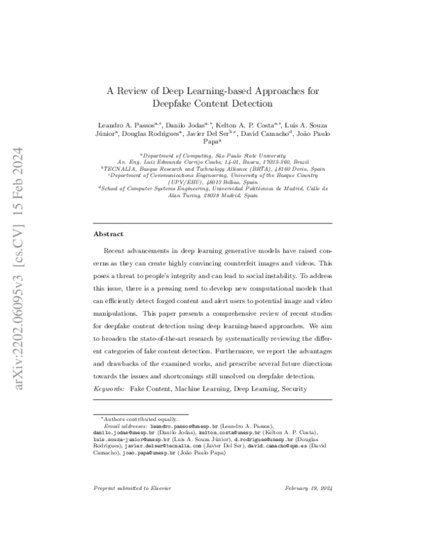 (PDF) A Review of Deep Learning-based Approaches for Deepfake Content ...