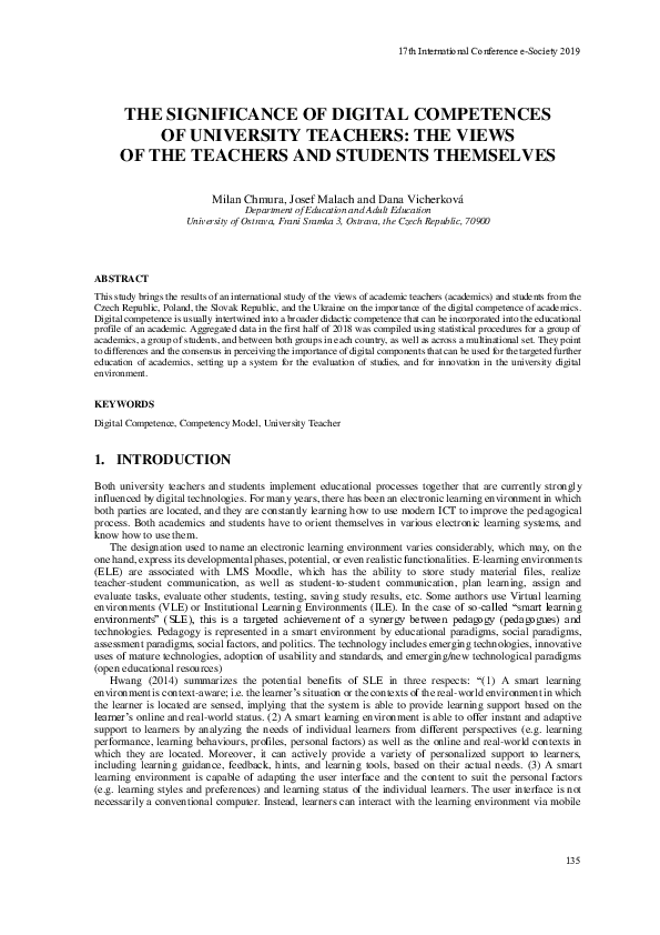 (PDF) The Significance of Digital Competences of University Teachers ...