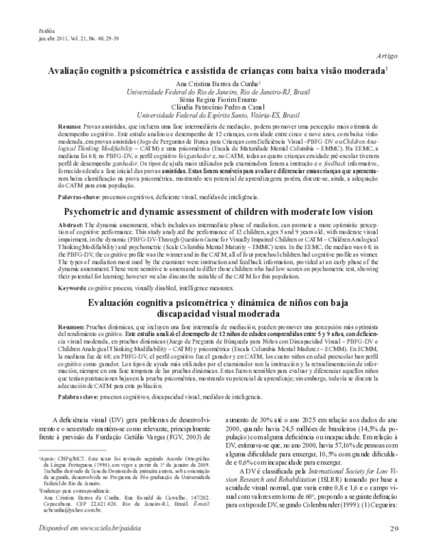 (PDF) Psychometric and dynamic assessment of children with moderate low ...