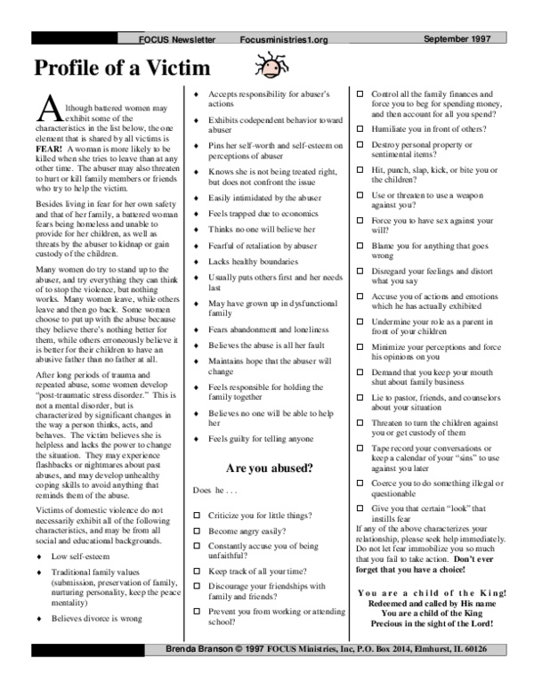 (PDF) Profile of a “Victim”