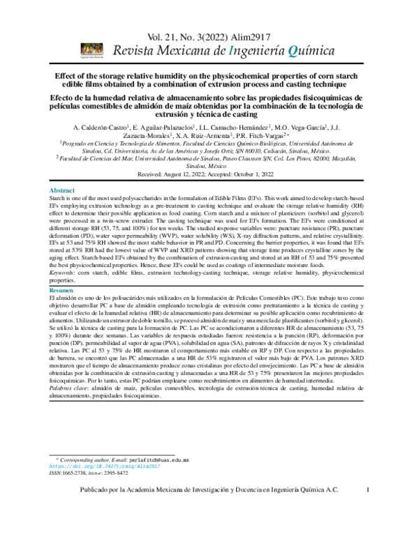 (PDF) Effect of the storage relative humidity on the physicochemical ...