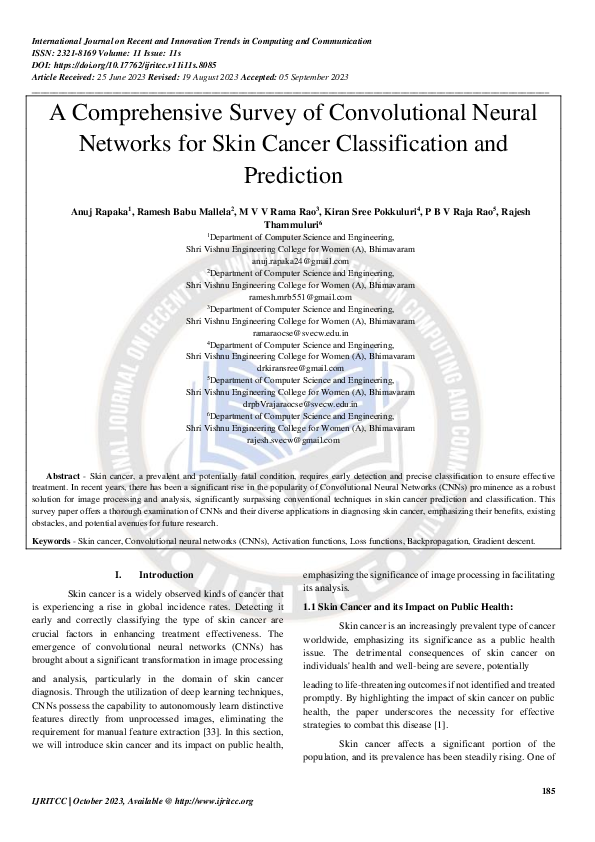 (PDF) A Comprehensive Survey of Convolutional Neural Networks for Skin ...