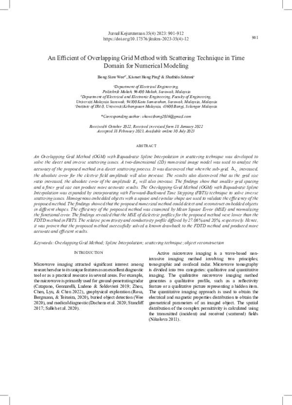 (PDF) An Efficient of Overlapping Grid Method with Scattering Technique ...