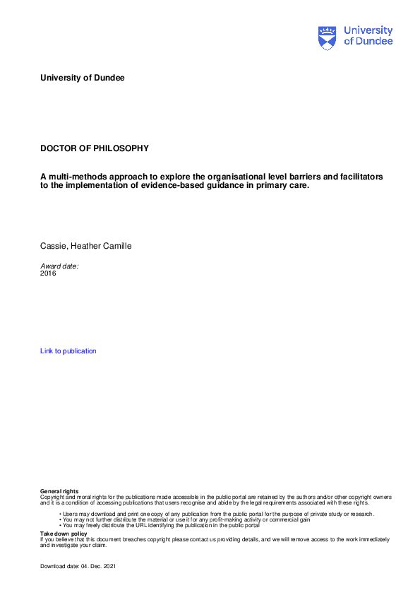 (PDF) A multi-methods approach to explore the organisational level ...