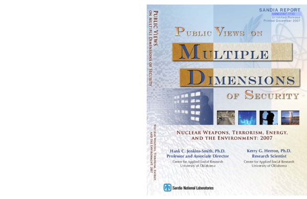(PDF) Public views on multiple dimensions of security : nuclear waepons ...