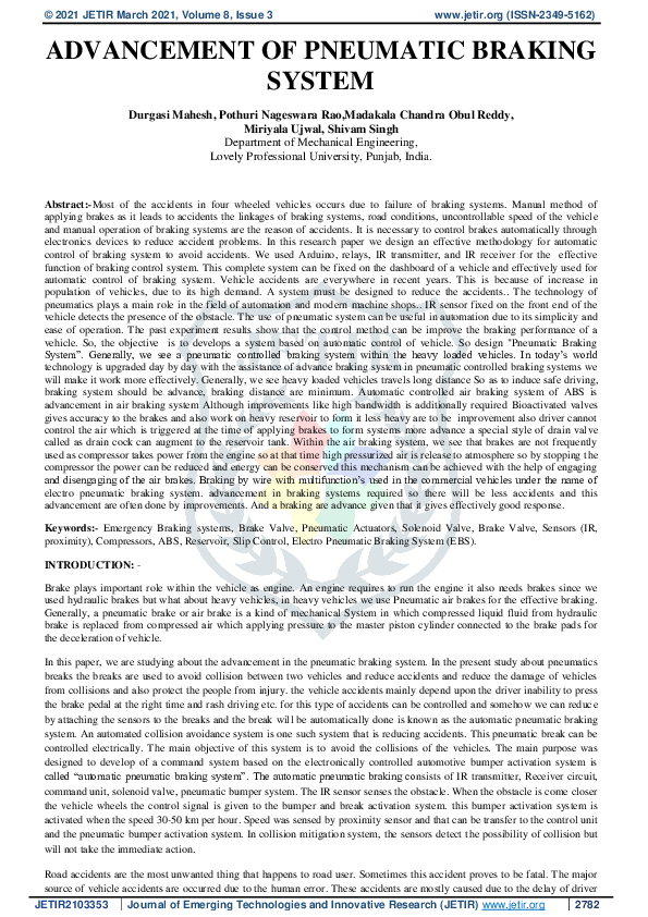 (PDF) Pneumatic braking