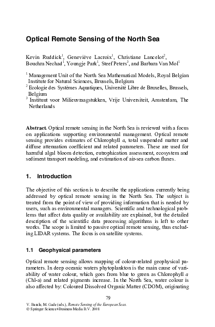 (PDF) Optical Remote Sensing of the North Sea