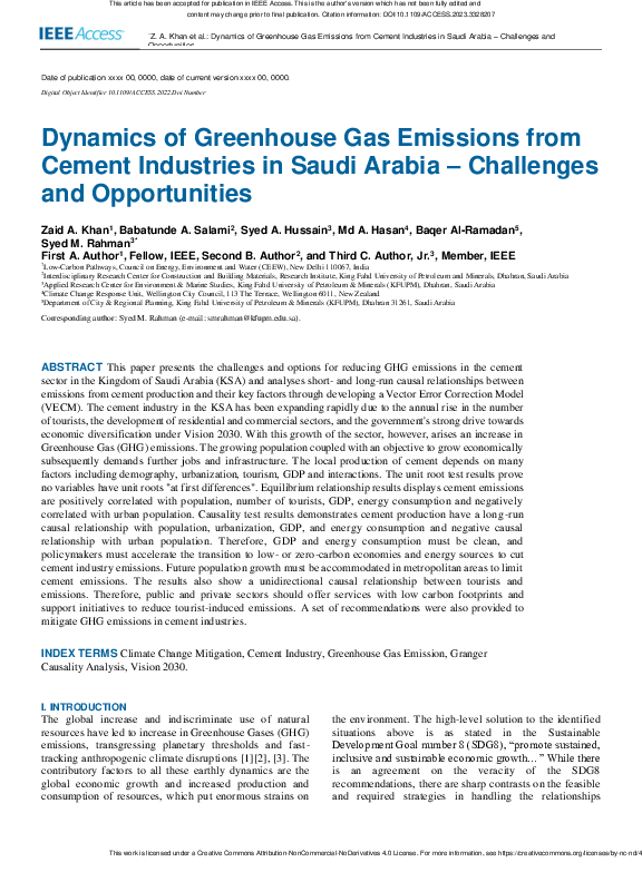 (PDF) Dynamics of Greenhouse Gas Emissions from Cement Industries in ...