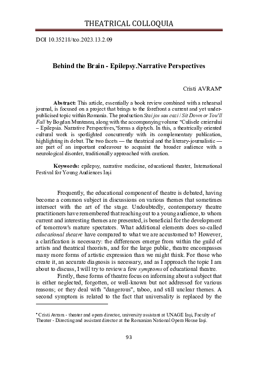 (PDF) Behind the Brain - Epilepsy.Narrative Perspectives