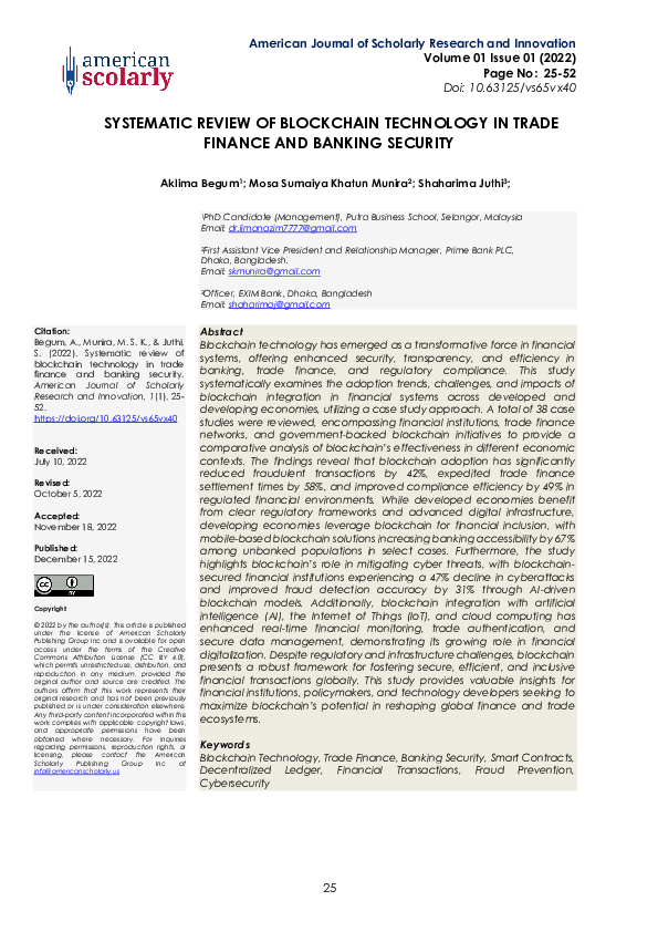 (PDF) SYSTEMATIC REVIEW OF BLOCKCHAIN TECHNOLOGY IN TRADE FINANCE AND ...