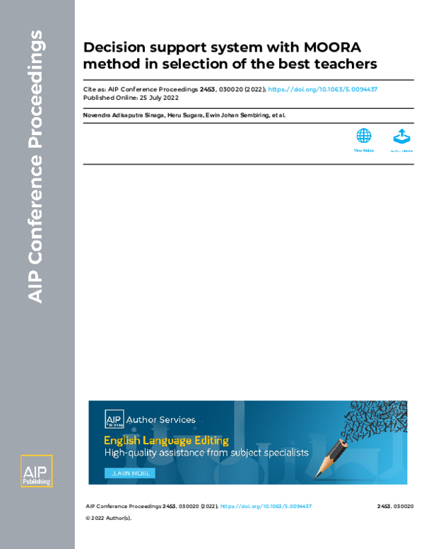 (PDF) Decision support system with MOORA method in selection of the ...