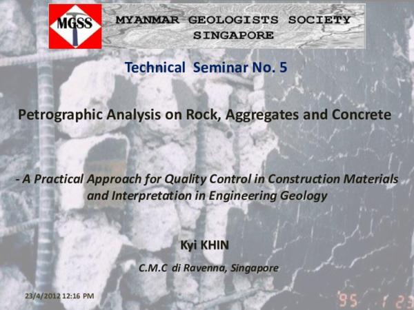 (PDF) Technical Seminar No. 5 Petrographic Analysis on Rock, Aggregates ...
