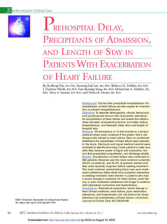 (PDF) Prehospital Delay, Precipitants of Admission, and Length of Stay ...