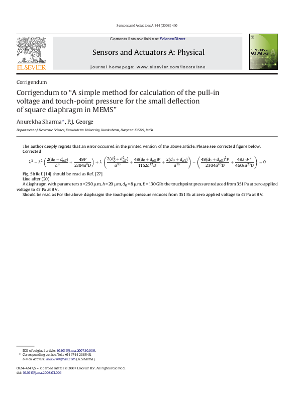 (PDF) Corrigendum to “A simple method for calculation of the pull-in ...