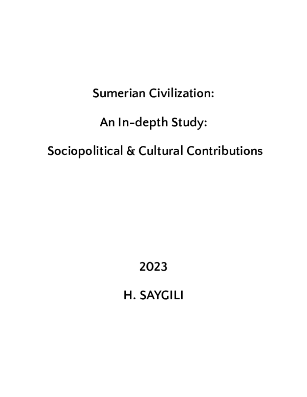 (PDF) Sumerian Civilization: An In-depth Study