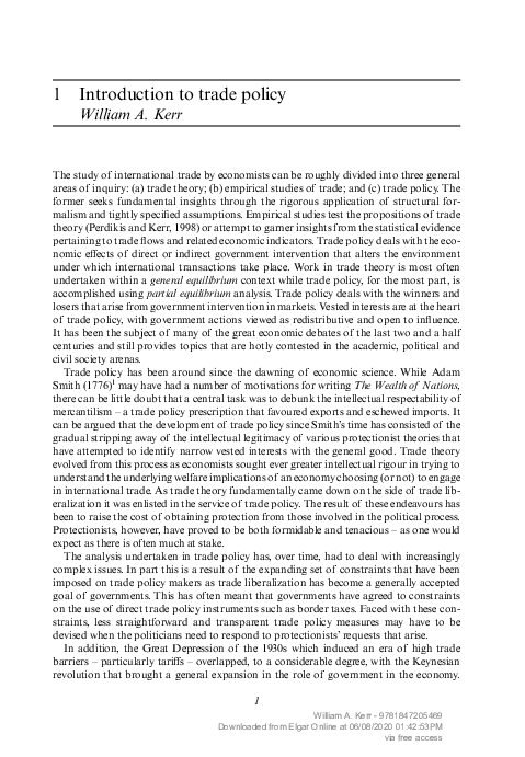 (PDF) Introduction to Trade Policy