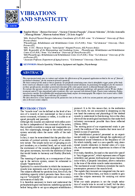 (PDF) Vibrations and spasticity