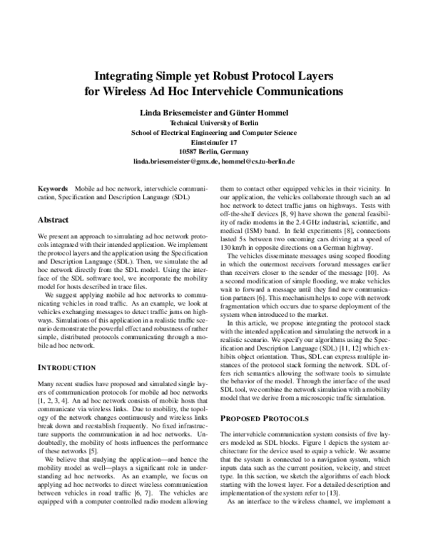 (PDF) Integrating Simple yet Robust Protocol Layers for Wireless Ad Hoc ...