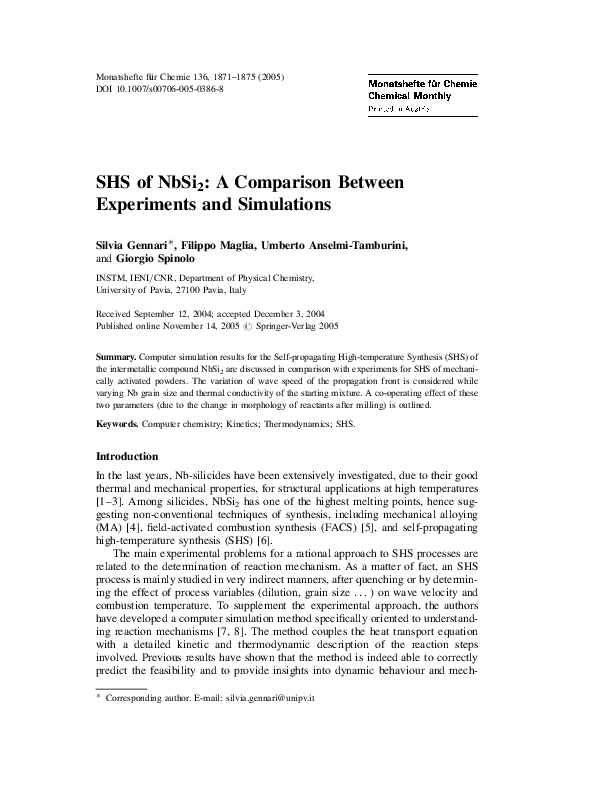 (PDF) SHS of NbSi2: A Comparison Between Experiments and Simulations