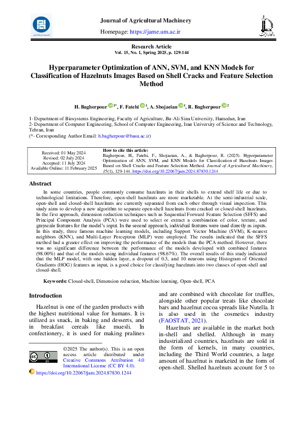 (PDF) Hyperparameter Optimization of ANN, SVM, and KNN Models for ...