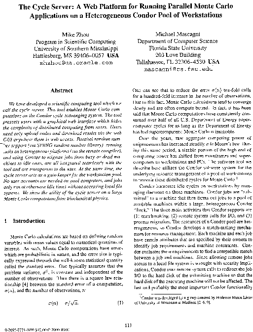 (PDF) The cycle server: a Web platform for running parallel Monte Carlo ...