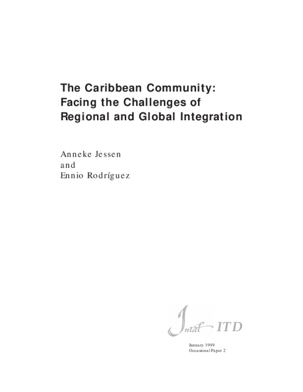 (PDF) The Caribbean Community: Facing the Challenges of Regional and ...