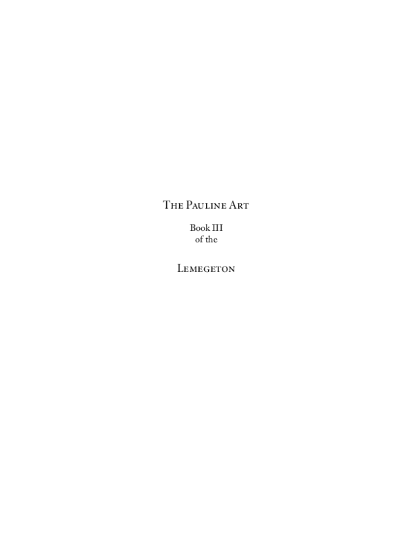 (PDF) Ars Paulina by Benjamine Rowe