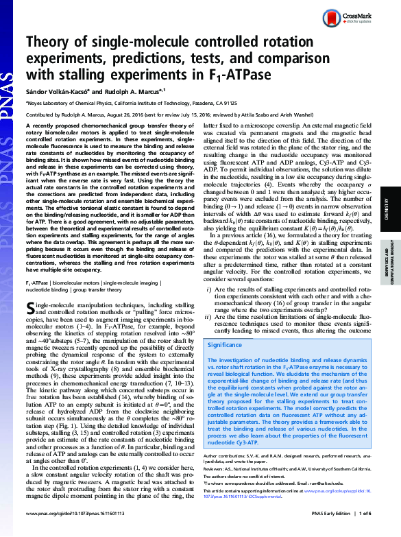 (PDF) Theory of single-molecule controlled rotation experiments ...