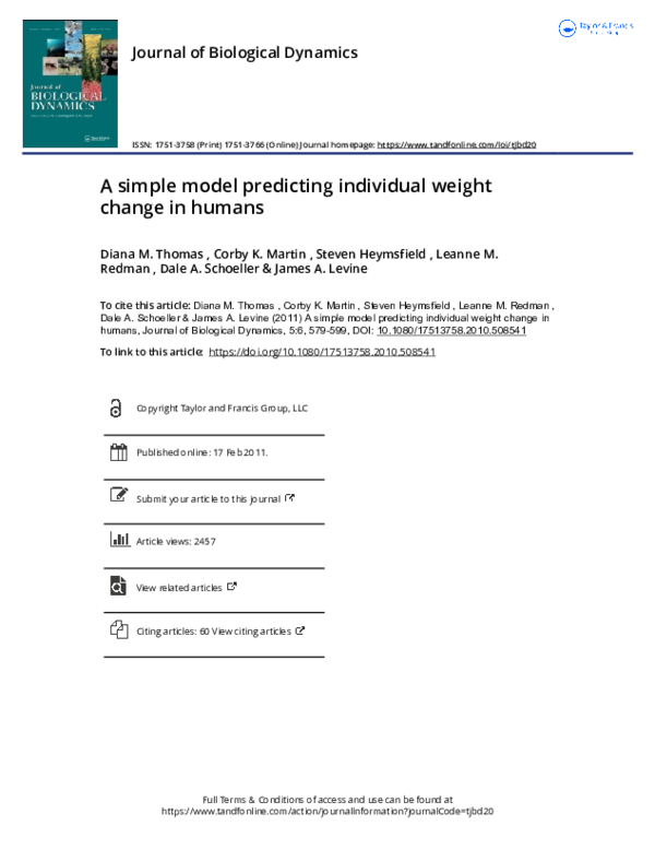 (PDF) A simple model predicting individual weight change in humans